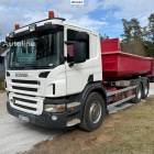 Scania P400 flatbed truck with 6 flatbeds